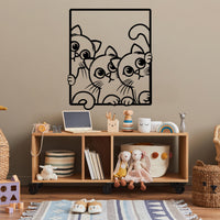 Silly Cats Metal Wall Art