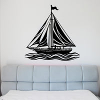 Elegant Sailboat on Ocean Waves Metal Wall Decor
