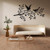 Birds on Tree Branch Metal Wall Decor