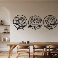 Metal Peony Wall Art