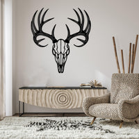 Deer Skull Antlers Metal Wall Decor