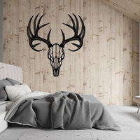 Deer Skull Antlers Metal Wall Decor