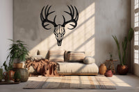 Deer Skull Antlers Metal Wall Decor