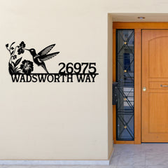 Hummingbird Custom House Number Sign