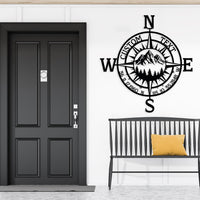 Custom Metal Compass Sign: Mountain Address Wall Art
