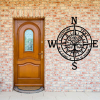 Custom Metal Compass Coordinates Sign