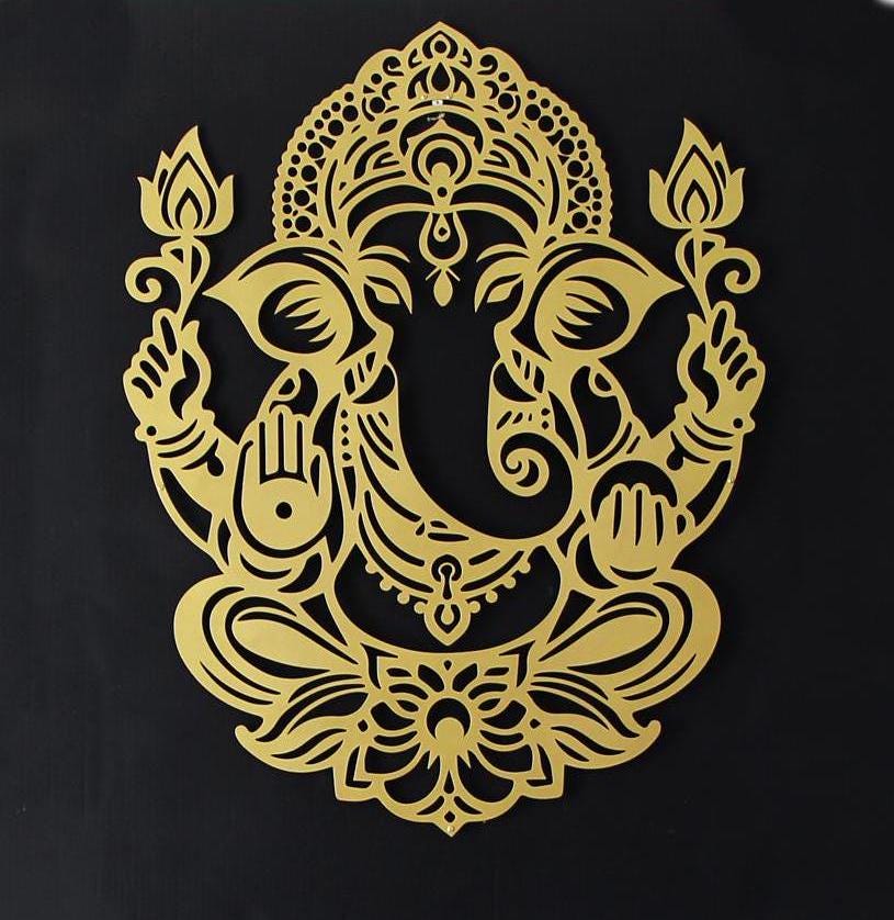 Gold Metal Ganesha Wall Decor