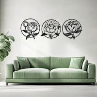 Metal Peony Wall Art