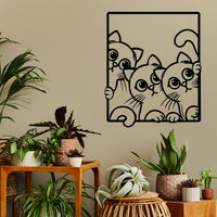 Silly Cats Metal Wall Art