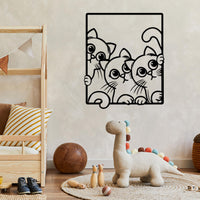 Silly Cats Metal Wall Art