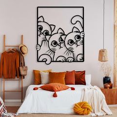 Silly Cats Metal Wall Art