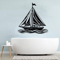 Elegant Sailboat on Ocean Waves Metal Wall Decor