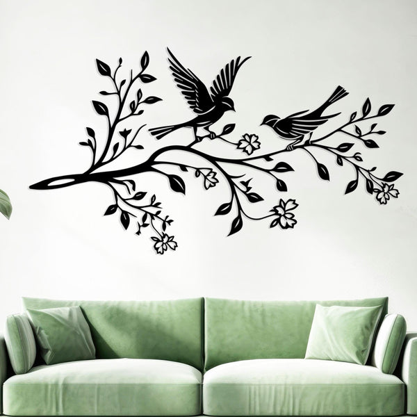 Birds on Tree Branch Metal Wall Decor