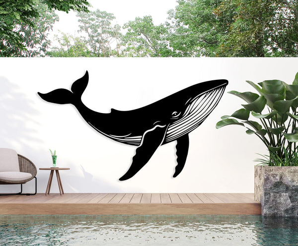 Majestic Whale Metal Wall Art