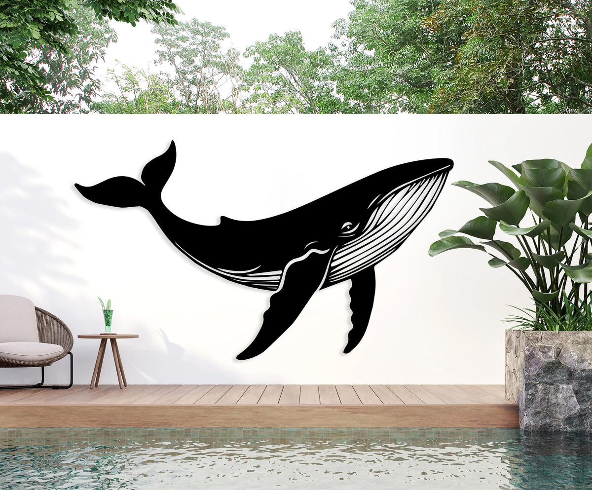 Majestic Whale Metal Wall Art