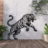 Imposing Tiger Metal Wall Decor
