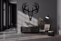 Deer Skull Antlers Metal Wall Decor