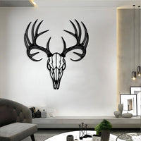 Deer Skull Antlers Metal Wall Decor