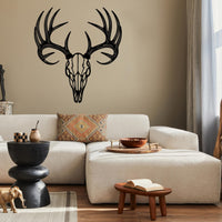 Deer Skull Antlers Metal Wall Decor