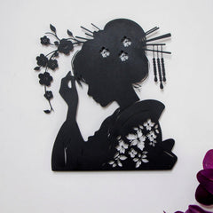 Japanese Geisha Metal Wall Decor
