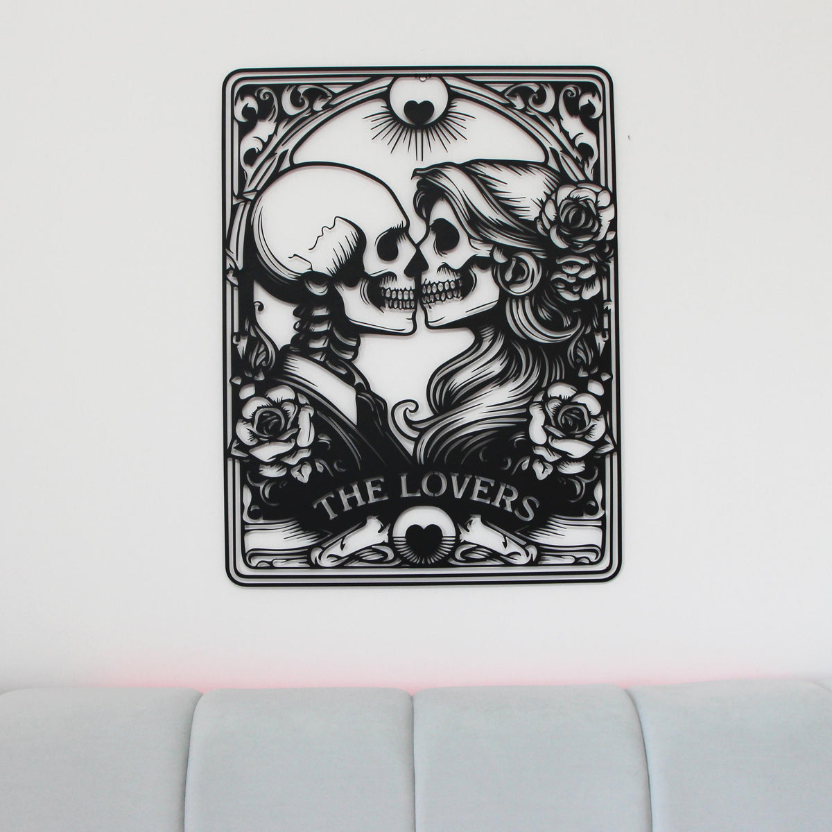 Gothic Couple Skeleton Metal Wall Decor