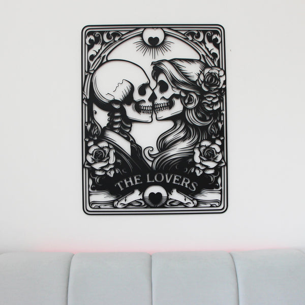 Gothic Couple Skeleton Metal Wall Decor