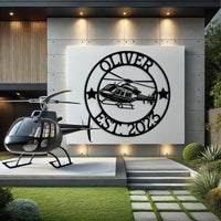 Personalized Helicopter Metal Sign