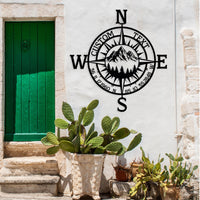 Custom Metal Compass Sign: Mountain Address Wall Art