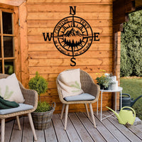 Custom Metal Compass Sign: Mountain Address Wall Art