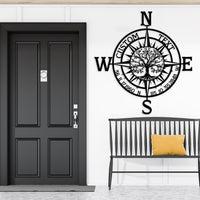 Custom Metal Compass Coordinates Sign