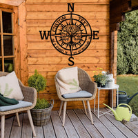 Custom Metal Compass Coordinates Sign