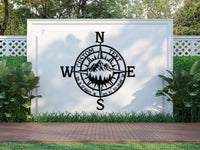 Custom Metal Compass Sign: Mountain Address Wall Art
