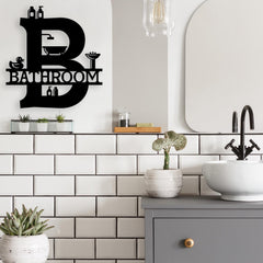 Unique Bathroom Room Metal Sign
