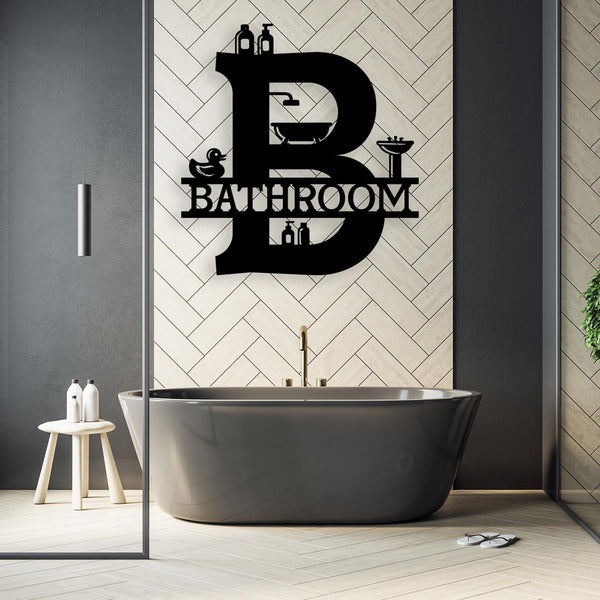 Unique Bathroom Room Metal Sign