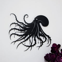 Spooky Octopus Metal Wall Art