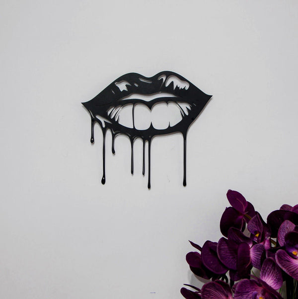 Dripping Lips Metal Wall Art