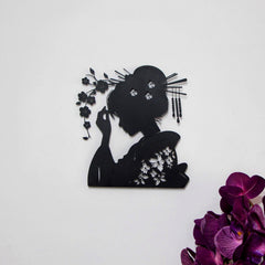 Japanese Geisha Metal Wall Decor