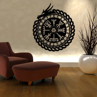 Majestic Ouroboros with Vegvisir Wall Decor