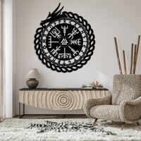 Majestic Ouroboros with Vegvisir Wall Decor