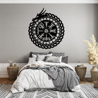Majestic Ouroboros with Vegvisir Wall Decor