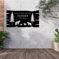 Custom Metal Bear Wall Sign