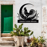 Personalized Metal Chicken Name Sign
