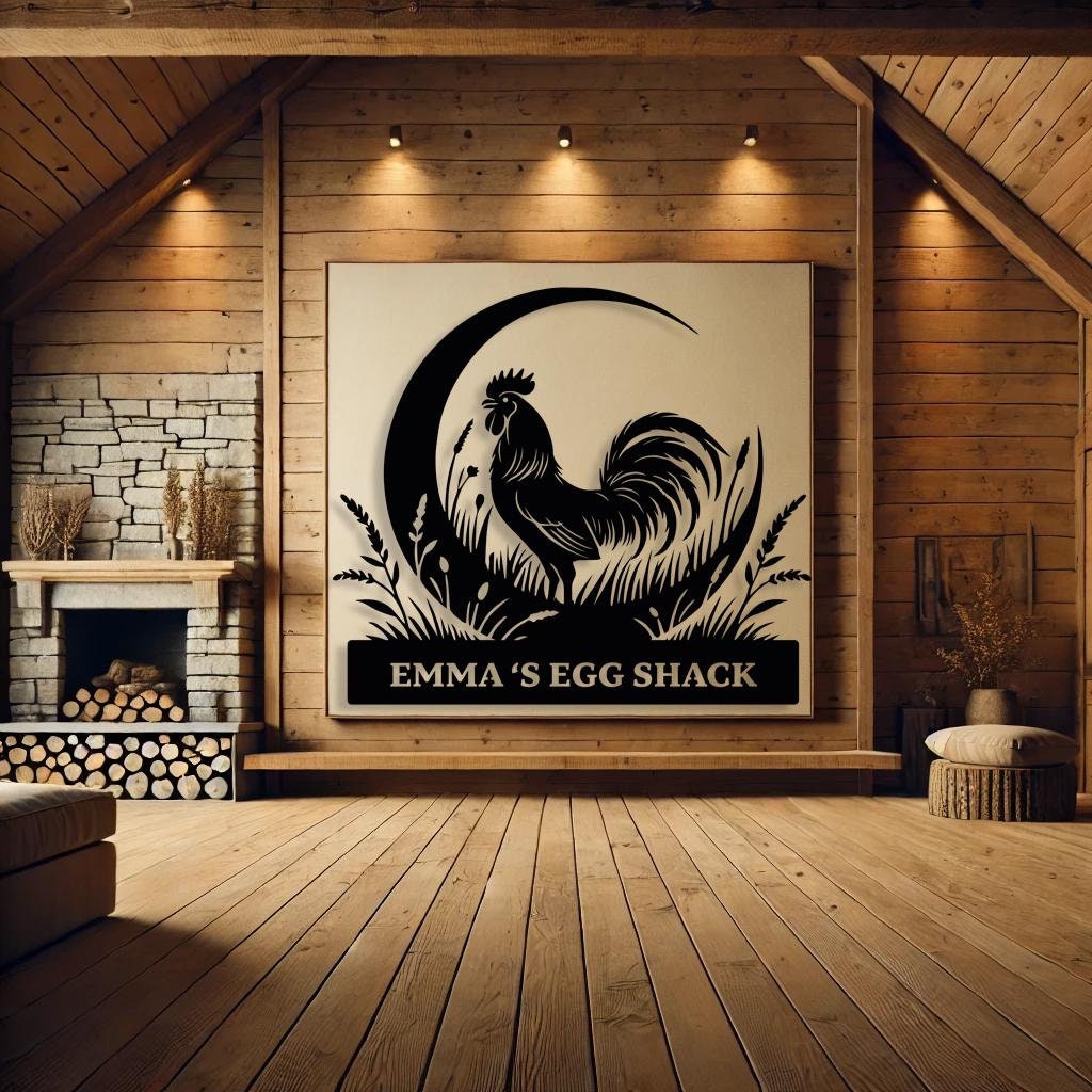 Personalized Metal Chicken Name Sign
