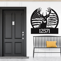 Custom Us Flag Deer Hunting Sign