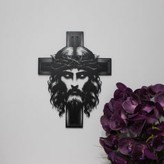 Jesus Metal Wall Art: Christian Cross Decor