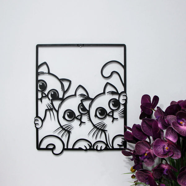 Silly Cats Metal Wall Art