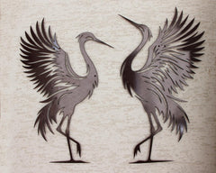 Metal Cranes Wall Art Set of 2
