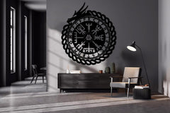 Majestic Ouroboros with Vegvisir Wall Decor
