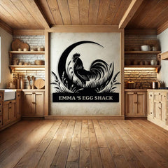 Personalized Metal Chicken Name Sign