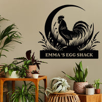 Personalized Metal Chicken Name Sign